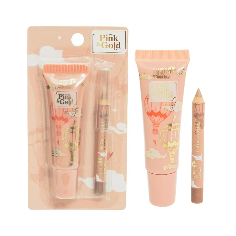 Lip Combo Pink And Gold Trendy