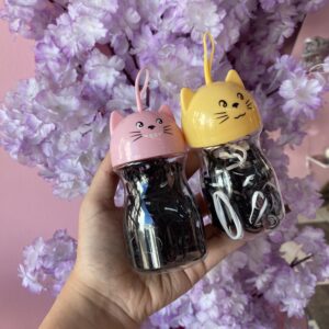 Cauchos de cabello negro Gato